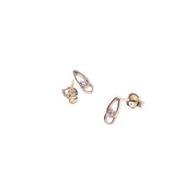 Boucles d'oreilles en or jaune et oxydes de zirconium
