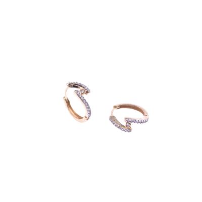 Boucles d'oreilles en or jaune et oxydes de zirconium