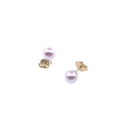 Boucles d'oreilles en or jaune et perles de culture (diamètre : 6.5/7mm)