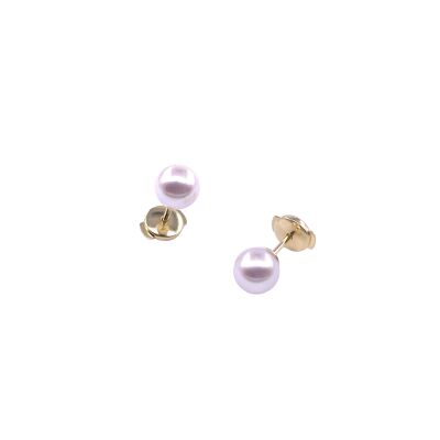 Boucles d'oreilles en or jaune et perles de culture (diamètre : 6.5/7mm)