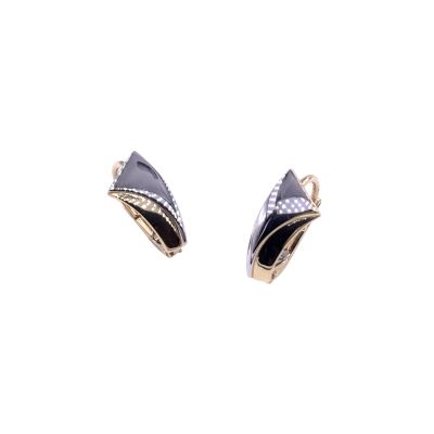 Boucles d'oreilles en or jaune bicolore