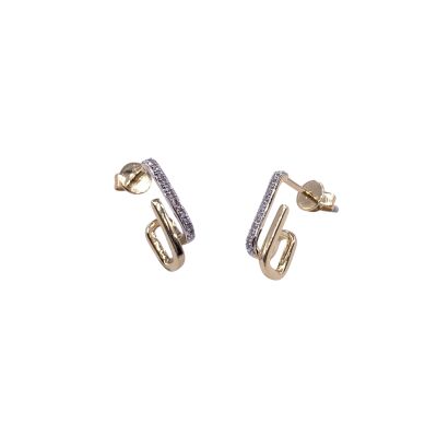 Boucles d'oreilles en or jaune et diamants
