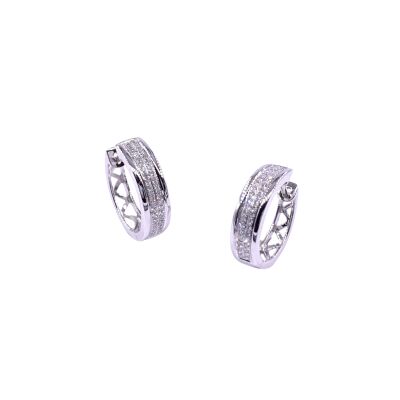 Boucles d'oreilles en or blanc et diamants
