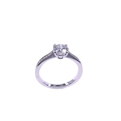 Solitaire or blanc et diamant