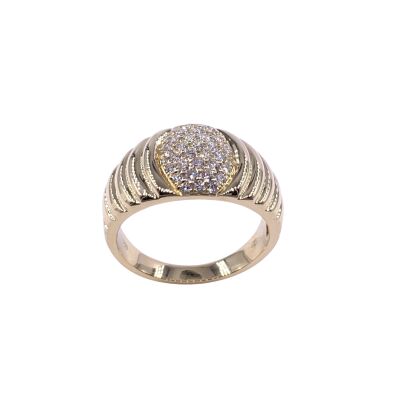 Bague en or jaune et diamants