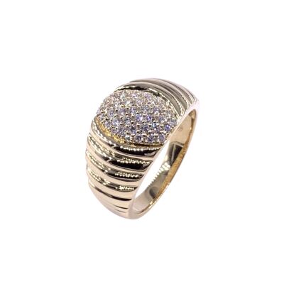 Bague en or jaune et diamants