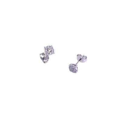 Boucles d'oreilles en or blanc et diamants