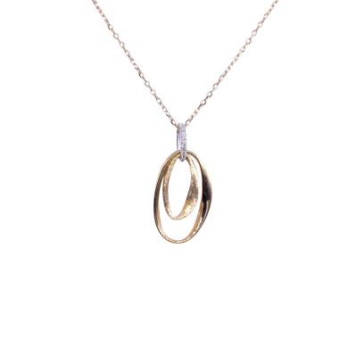 Collier en or jaune, or blanc et diamants