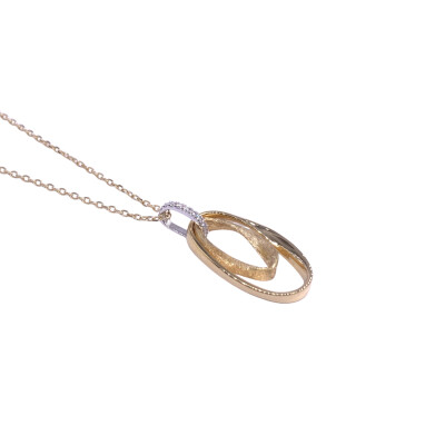 Collier en or jaune, or blanc et diamants