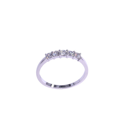 Alliance en or gris et diamants