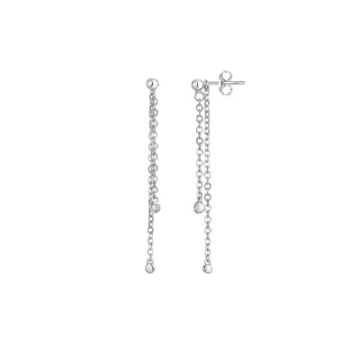 Boucles d'oreilles La Garçonne en argent et diamant