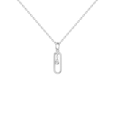 Collier chaîne La Garçonne en argent et diamant