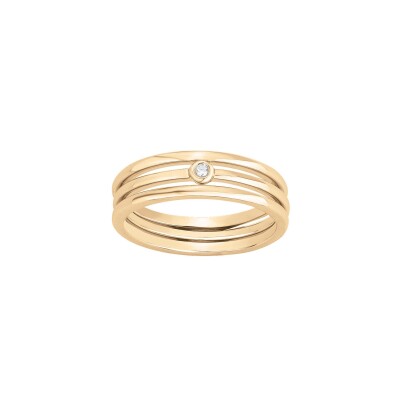Bague La Garçonne en plaqué or et diamant