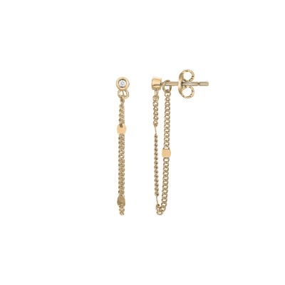 Boucles d'oreilles La Garçonne en plaqué or et diamants