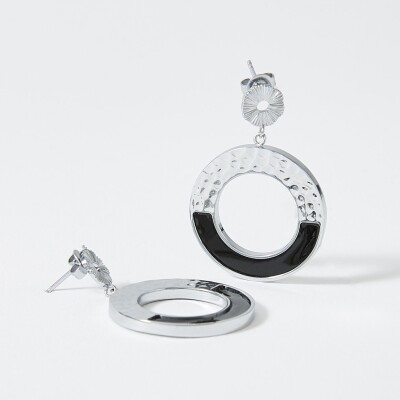 Boucles d'oreilles FlowersforZoé en acier et cuir