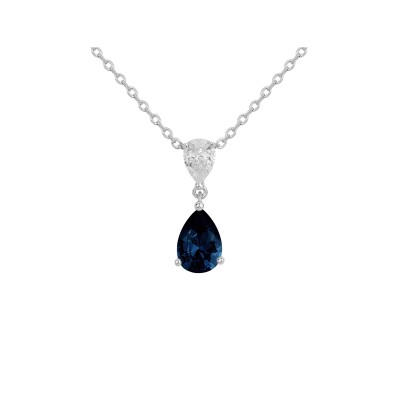 Collier Griffe Rouge en argent, oxyde de couleur bleue et oxydes de zirconium