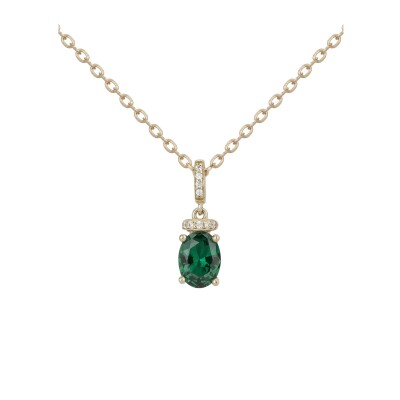 Collier Griffe Rouge en plaqué or, oxyde de zirconium de couleur vert et oxydes de zirconium