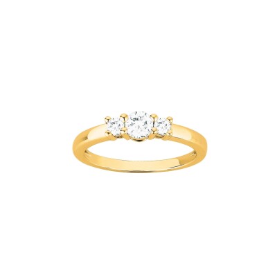 Bague en plaqué or et oxydes de zirconium