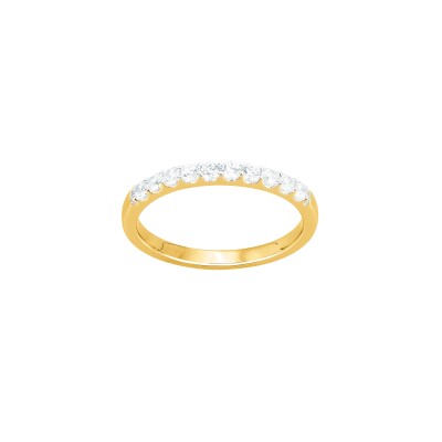 Bague en plaqué or et oxyde de zirconium