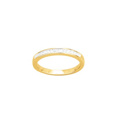 Bague en plaqué or et oxyde de zirconium