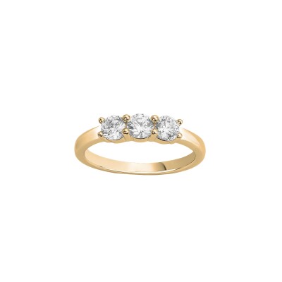 Bague en plaqué or et oxydes de zirconium