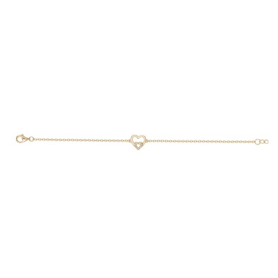 Bracelet en plaqué or et oxyde de zirconium, motif cœur