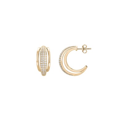 Boucles d'oreilles en plaqué or et oxydes de zirconium