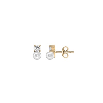 Boucles d'oreilles en plaqué or et oxydes de zirconium