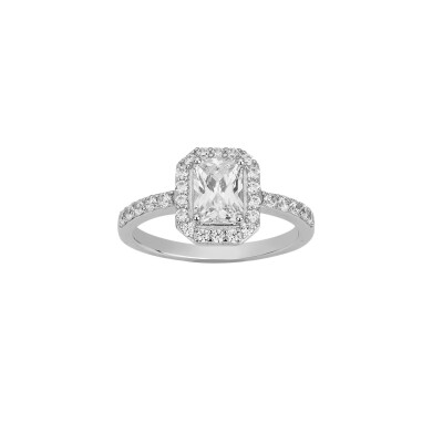Bague en argent et oxydes de zirconium