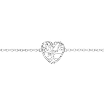 Bracelet en argent et oxyde de zirconium, motif cœur