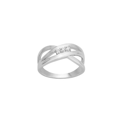 Bague en argent et oxydes de zirconium