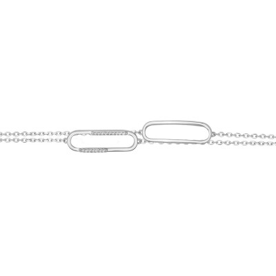 Bracelet en argent et oxydes de zirconium
