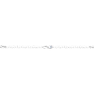 Bracelet en argent, spinelle synthétique bleu clair et oxydes de zirconium