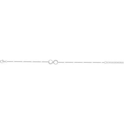 Bracelet en argent et oxydes de zirconium, motif infini