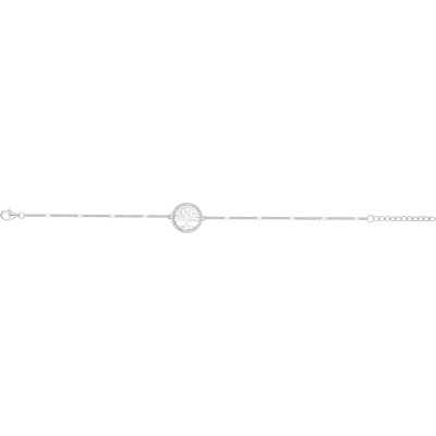 Bracelet en argent et oxydes de zirconium, motif arbre de vie