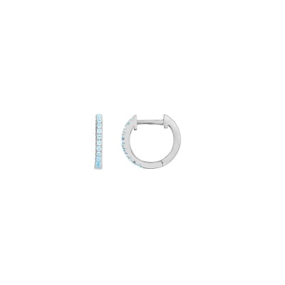 Boucles d'oreilles en argent et oxyde coloré bleu clair