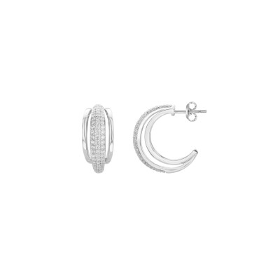 Boucles d'oreilles en argent et oxydes de zirconium