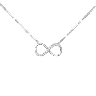 Collier en argent et oxydes de zirconium, motif infini