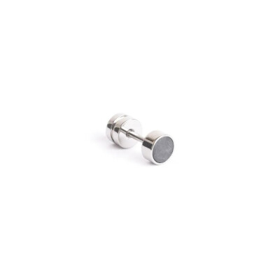 Boucle d'oreille seule en acier et carbone gris, fermoir système vis