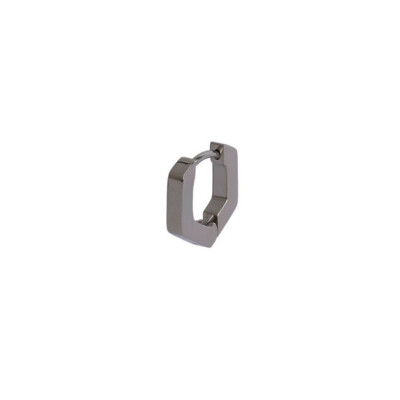 Boucle d'oreille créole seule en acier noirci