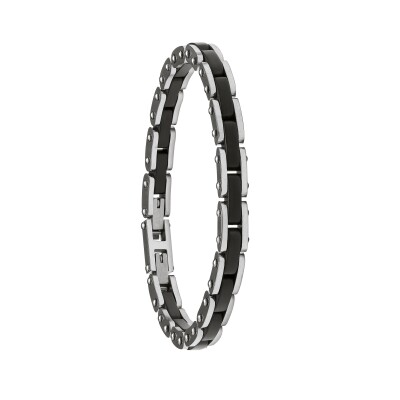 Bracelet en acier et onyx