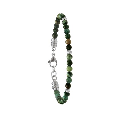 Bracelet en acier et turquoise africaine