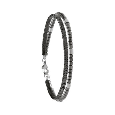 Bracelet en acier et hématite