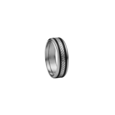 Bague en acier et résine noire