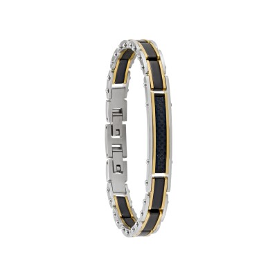 Bracelet en acier, céramique et carbone