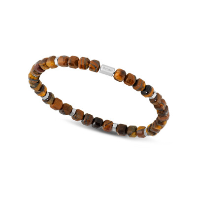 Bracelet en acier et oeil de tigre