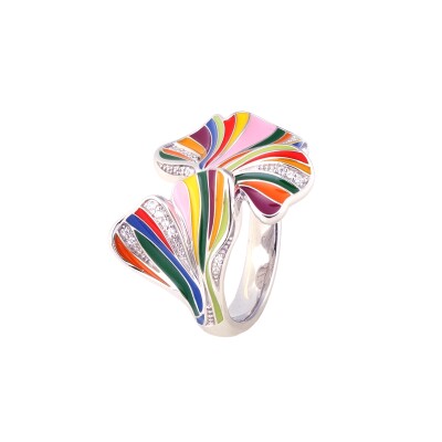 Bague Una Storia en argent laqué