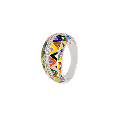 Bague Una Storia en argent laqué