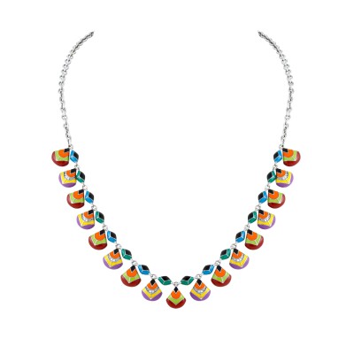 Collier Una Storia en argent laqué et oxydes de zirconium