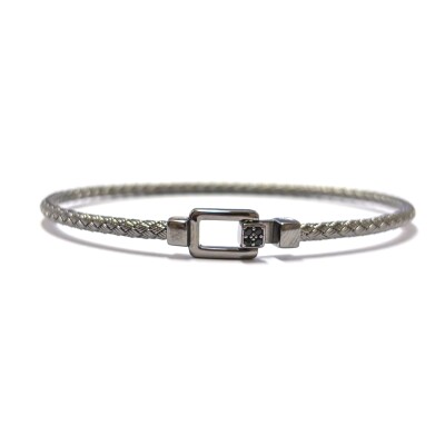 Bracelet en argent noirci et oxydes de zirconium noirs